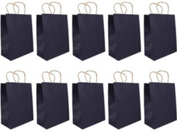 Sacos de Papel Kraft, Impermeáveis e Repelentes a Óleo, com Alças, Pacote 10 Unidades, para CHABERLU