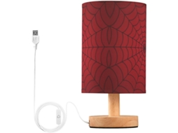 Abajur De Cabeceira Kcldeci Com Estampa Teia Aranha Para Quarto, Fazenda Style, Mesa De Cabeceira, Mesa de Trabalho