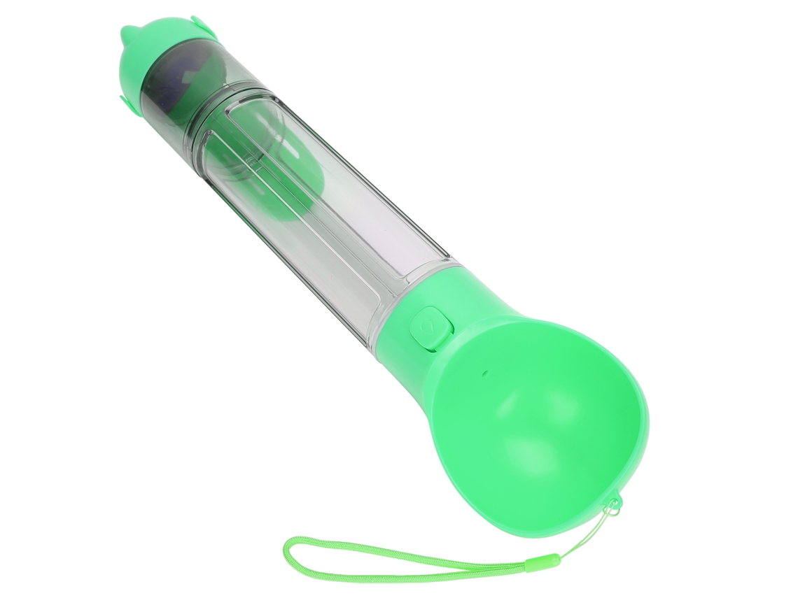 Garrafa De Água Para Cães 500ml Com Copa E Sacos De Lixo Verde