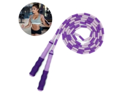 Corda De Pular Amble Com Hastes Macias E Contas Ajustável Para Homens, Mulheres E Crianças Sem Emaranhados 2,7 M Roxo Aquaforge