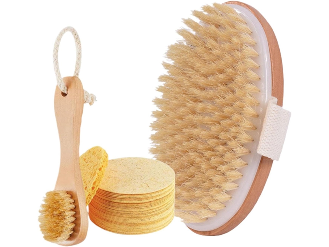 Conjunto De Escovas Banho, Escovas De Limpeza Facial, Escova De Sisal Multiuso Para O Corpo, Escovas Esfoliantes Faciais