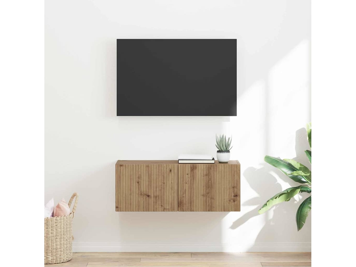 Vidaxl Armário De Tv De Parede 78,5 X 31 X 29,5 Cm Carvalho Artesanal
