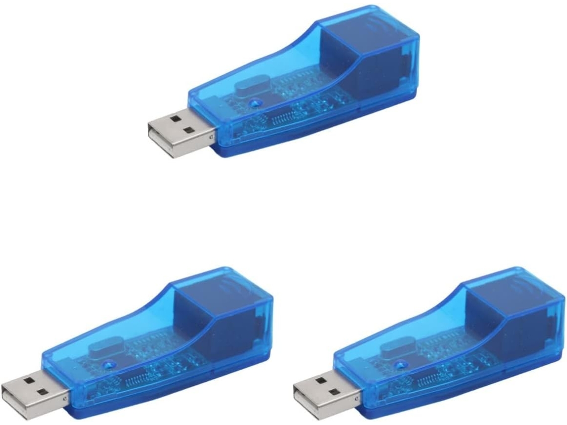 3 Usb Ethernet Para Rede, Compatível Com Pcs E Laptops, Conexão Fios