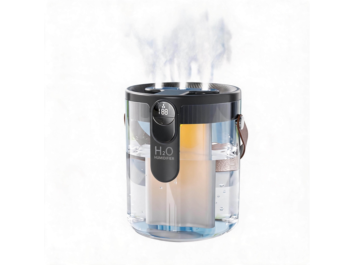 Humidificador E Difusor De Aromas Recarregável Henten Home Ajuste De Três Jatos Preto