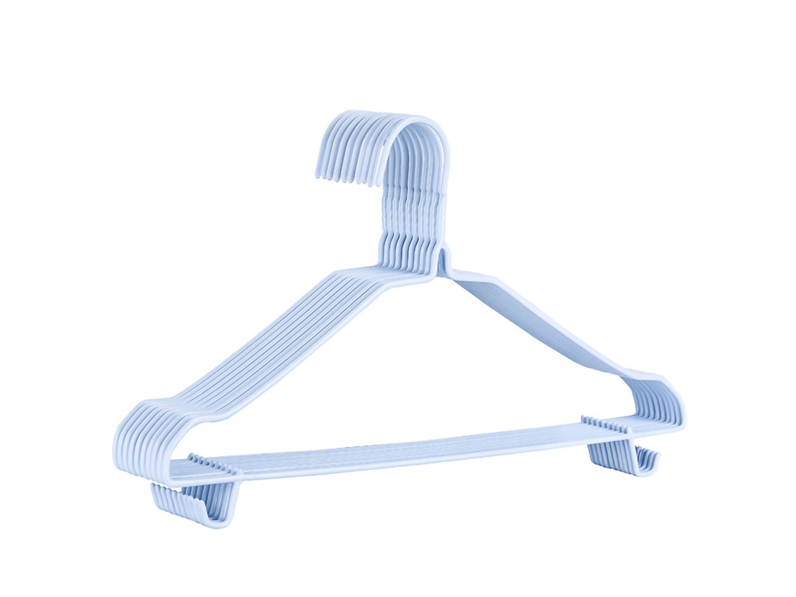 10pcs cabideira sem costuras anti deslizante anti deformação uso molhado/seco 38cm azul nórdico | S/MARCA