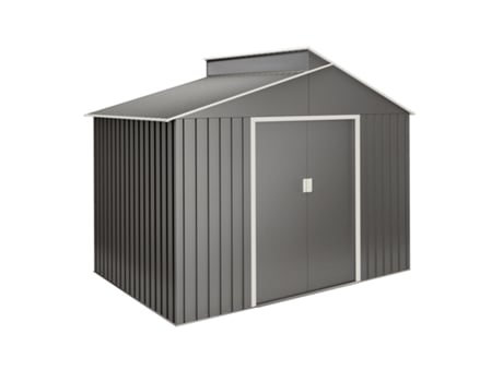 Abrigo de Metal WASABI Metálico 5,44m² 282x193x222 cm Acabamento Metálico de Alta Qualidade Claraboia Em Policarbonato