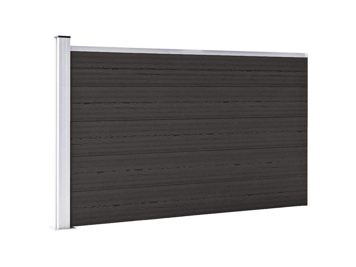 Vidaxl Painel De Vedação Wpc 175x105 Cm Preto