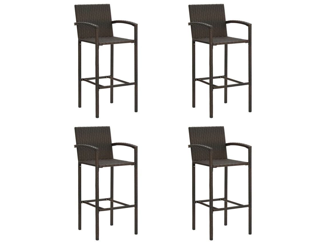 Bar Stool, Bar Stools Vidaxl Marrom Rattan / Vime (n/a)