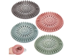 Filtro De Silicone Para Ralo, Pacote Com 4 Unidades Para Banheiro E Cozinha, Filtro Para Ralo De Chuveiro Em 4 Cores