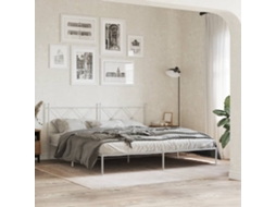 Vidaxl Estrutura De Cama Com Cabeceira 180x200 Cm Metal Branco