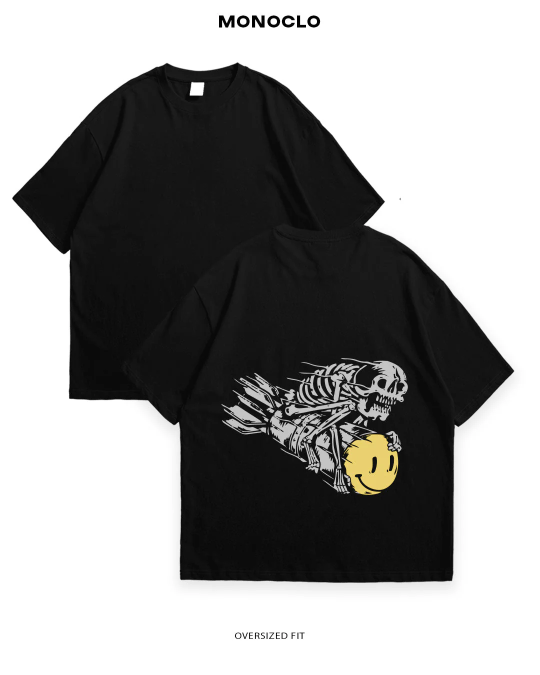 T-shirt Rockinstone Monoclo Rocket Skeleton (m)