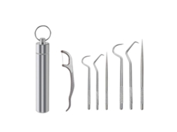 um Conjunto de Pauzinhos Portáteis e Reutilizáveis ​​em Aço Inoxidável com Suporte, Perfeitos para Piqueniques Acampamentos Ao Ar STELASPLEN