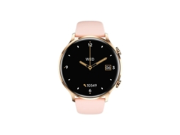 Relógio inteligente Bestvite Qs40 com monitoramento de saúde feminina, chamadas, Bluetooth, dourado.