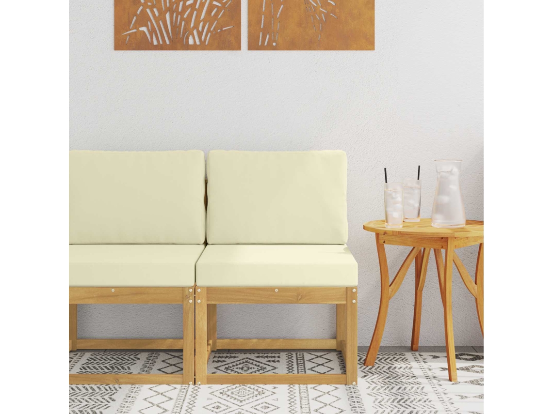 Vidaxl Conjunto De Sofás Para Exterior Branco E Creme 59 X 63 X 73 Cm