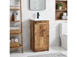 Vidaxl Gabinete De Banheiro Com Pia Madeira Antiga 42 X 40 X 84,5 Cm