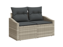 Conjunto 1 Sofá Exterior Vidaxl Cinzento Vime Pe (123 X 62 X 69 Cm)