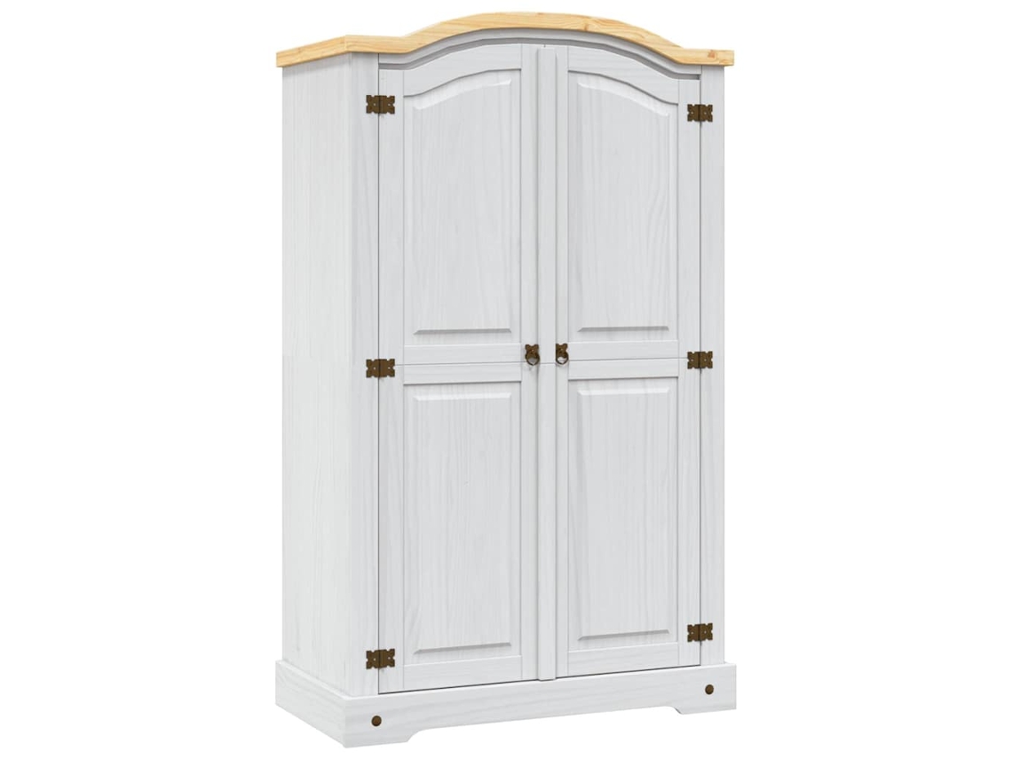 Vidaxl Roupeiro Corona Range Pinho Mexicano Com 2 Portas Branco