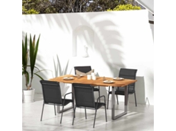 Vidaxl Cadeiras De Jardim 4 Pcs Aço E Textilene Preto