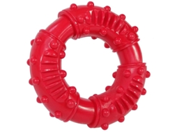 2026-anel De Morder Para Cães, Brinquedo De Borracha Natural Indestrutível, Vermelho