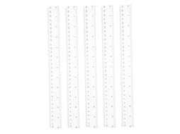 Régua De Plástico Transparente Nuobesty 5 Peças, Régua Reta Para Medição Em Centímetros, Ideal Para Estudantes, Salas De