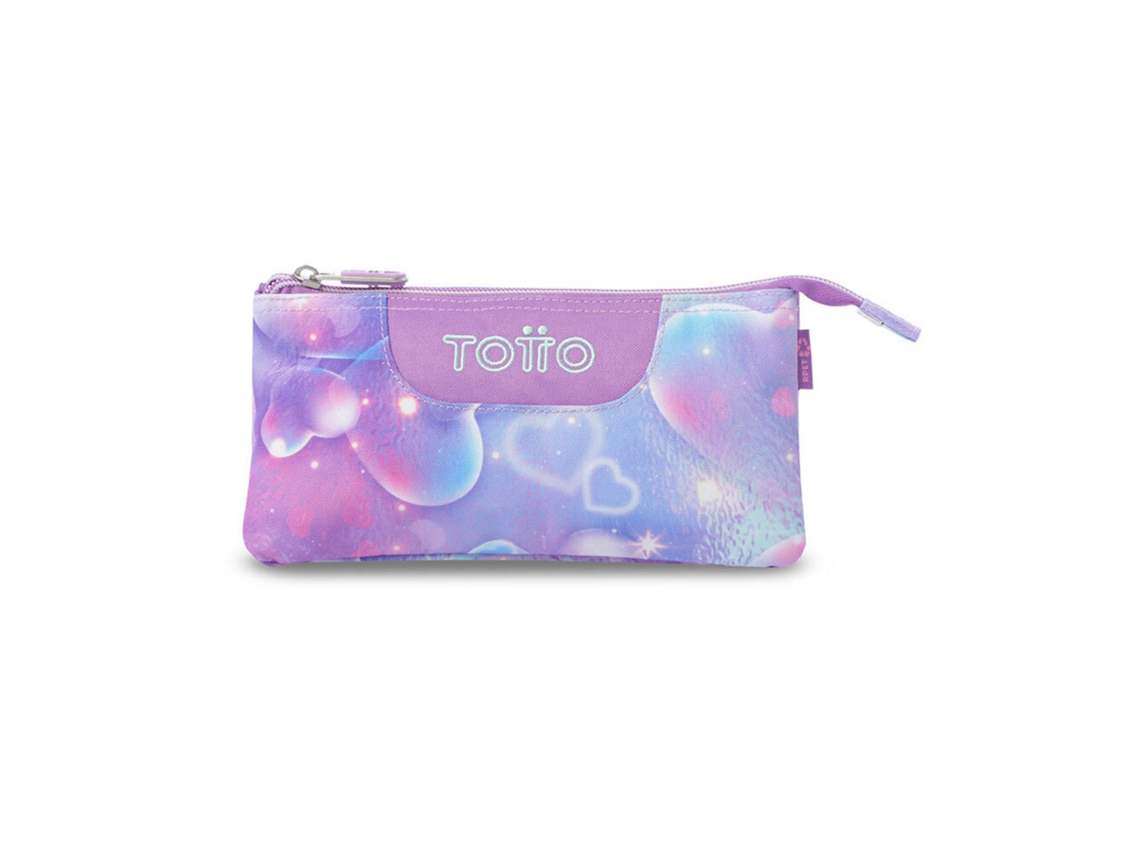 Estojo Escolar TOTTO Heart, 11 X 22 X 35 Cm, Roxo