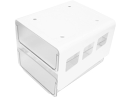 Caixa Organizadora Adesiva Amosfun, Sem Necessidade de Furar, em Abs Branco, Organizador para Debaixo da Mesa,