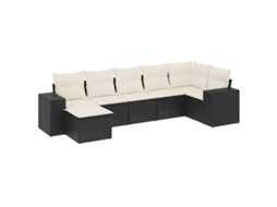Garden Sofa Set, Garden Sofa Sets Vidaxl Preto Rattan / Vime (n/a)