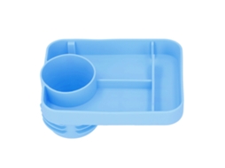 Mali bandeja Silicone Multifuncional para Carrinho de Bebê com Porta copos e Compartimentos Azul