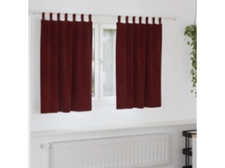 Vidaxl Cortinas Opacas 2 Pcs Vinho Vermelho 140 X 140 Cm Veludo