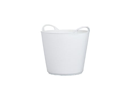 Cesto Plástico Branco Com Duas Alças Tampa 26lt26bl Plasvidavi