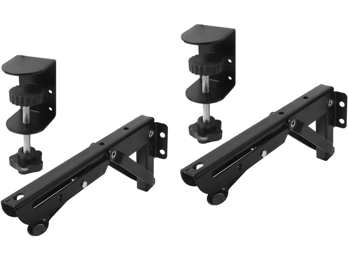 Suportes Antiderrapantes Para Bandeja De Teclado, Pretos, Com Fixação Por Grampo, 9x4, 3cm