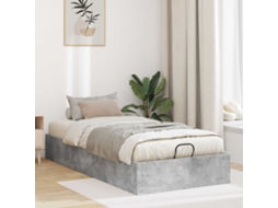 Vidaxl Estrutura De Cama Ottoman Cinzento Concreto 90 X 200 Cm