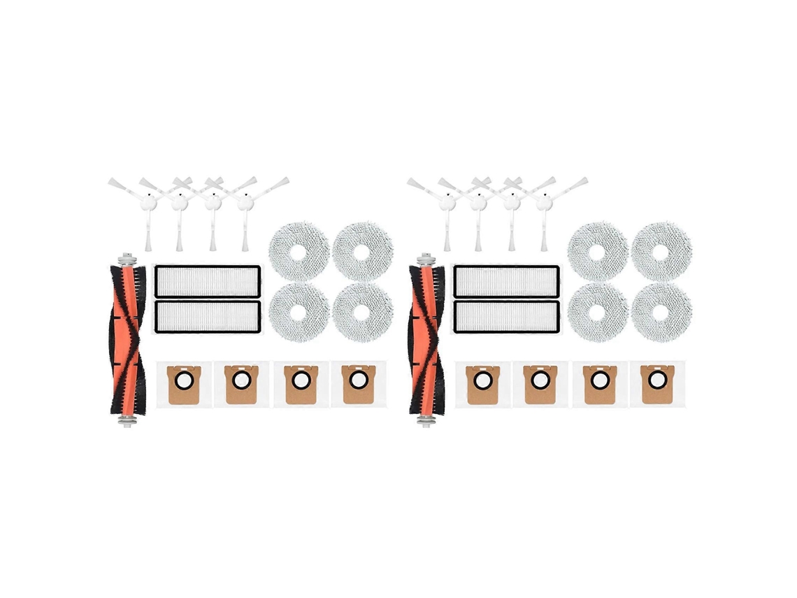 Conjunto De 2 Peças De Reposição Para Aspirador Robô Xiaomi X10+ X10 Plus B101gl: Escova Lateral Principal, Filtro Hepa, Saco De Pó E Pano De Limpeza.