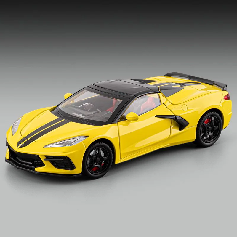 (amarelo) Miniatura De Carro Em Metal Fundido Na Escala 1:22 Com Efeitos De Som E Luz.