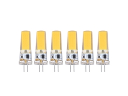 6 Lâmpadas Led G4 9w dimmable Cob 500lm 3000k luz quente para lustres teto paisagismo