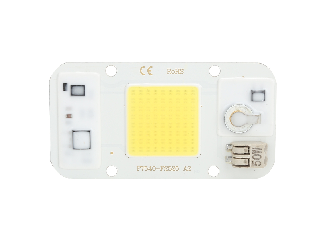 Chip Led Integrado 50w 220v Sem Driver 4500lm para Luz de Crescimento Vegetal Branca | S/MARCA