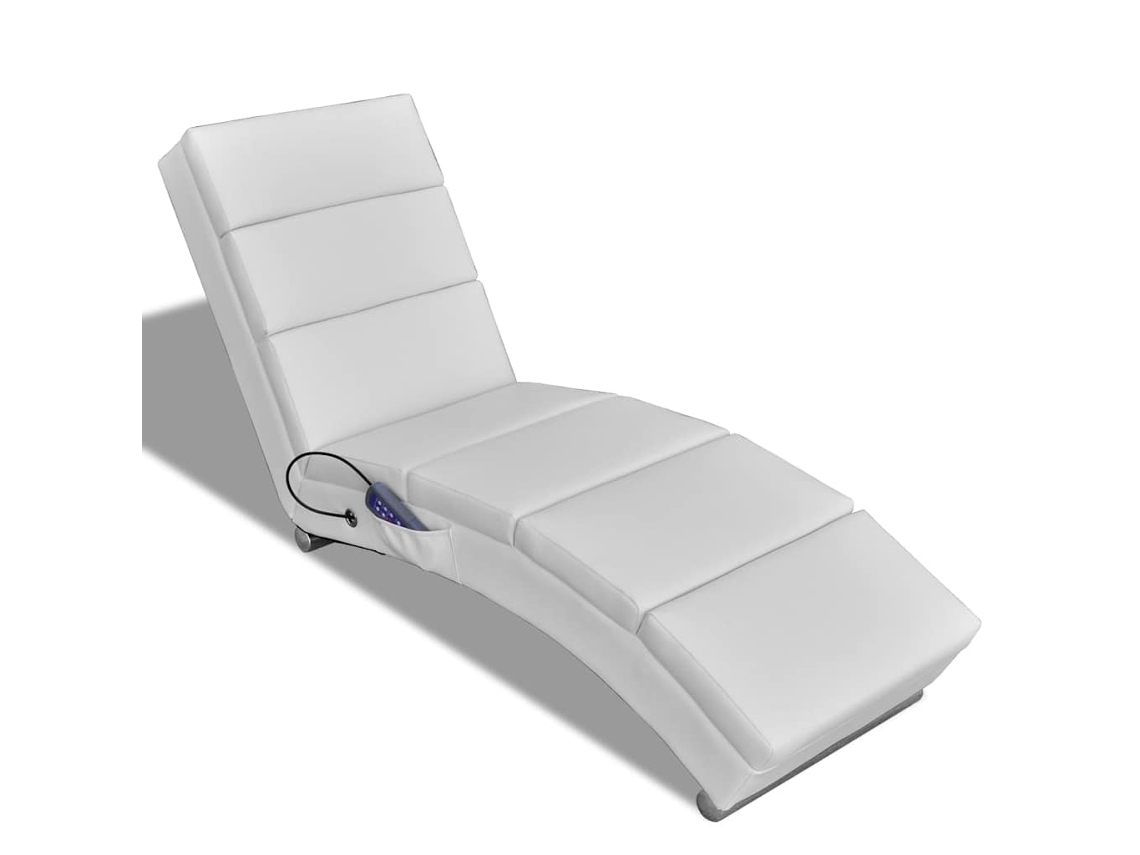 Vidaxl Cadeira De Massagens Couro Artificial Branco
