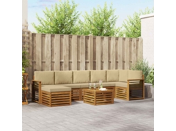 Vidaxl Conjunto De Sofás Para Exterior 8 Unid. Natural E Bege
