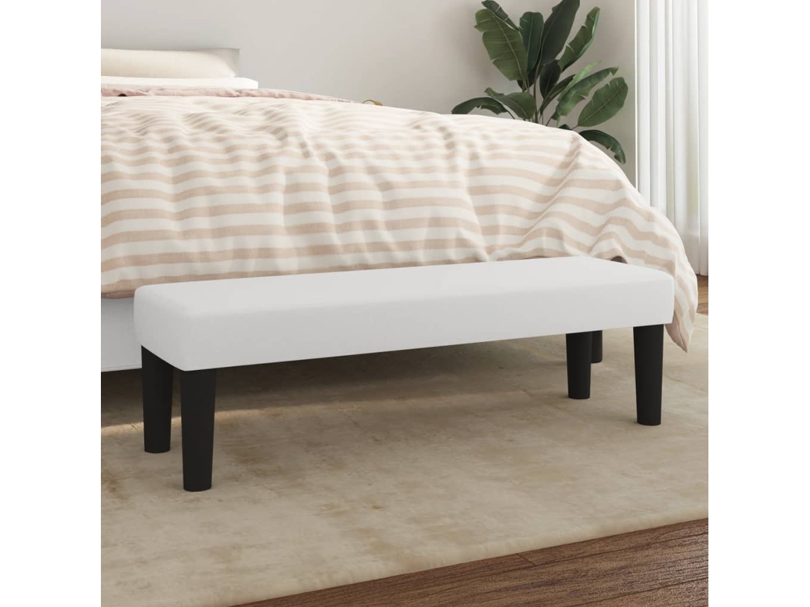 Vidaxl Banco 100x30x30 Cm Couro Artificial Branco