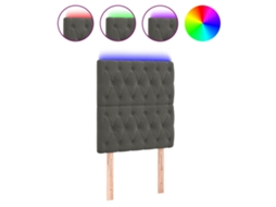 Led Headboard, Led Headboards Vidaxl Cinzeto Veludo (80 X 7 X 118/128 Cm)