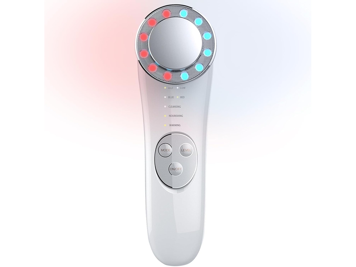 Microcorrente Com Rolo Facial Para Cuidados Com A Pele - Branco