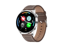Relógio De Chamada Bluetooth Suporta Frequência Cardíaca/pressão Arterial/oxigênio Do Sangue (prata + Pulseira De Couro Marrom)