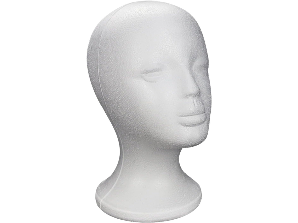Cabeça de espuma para Perucas femininas, suporte de exibição para Perucas e Capacetes.