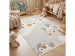 Rugura - Tapete Para Quarto Infantil 120x170cm Menina Menino Com Nuvens, Estrelas, Arco-íris, Animais E Montanhas