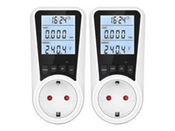 2x Medidores De Energia Elétrica Para Tomadas, Com Luz De Fundo, Display Lcd, Medidor De Custo De Energia, Para Eletrodomésticos Brilvibera