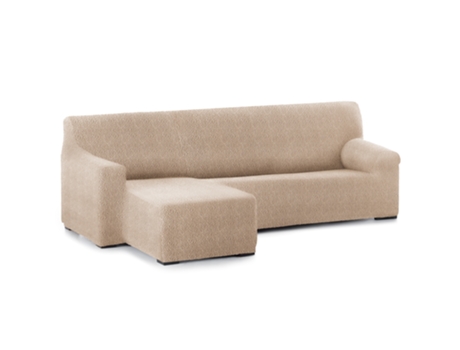 Capa Bi-Elástica para Sofá Adaptável Roc Chaise Longue Braço Curto Esquerda 250-360 Cm Bege VIPALIA