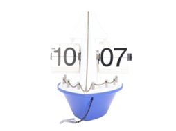 Mali relógio de Mesa Flip Retrô Barco de Vela Digital Preciso Bateria Azul para Casa Escritório