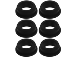 Conjunto De 6 Ilhós De Silicone Pretos Para Cabos, Resistentes A Altas Temperaturas, Com Design Elegante.