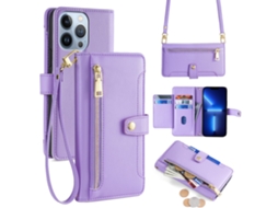 Capa Pega Inch Para Iphone 13 Pro Pele Sintética Anti-choque Roxo