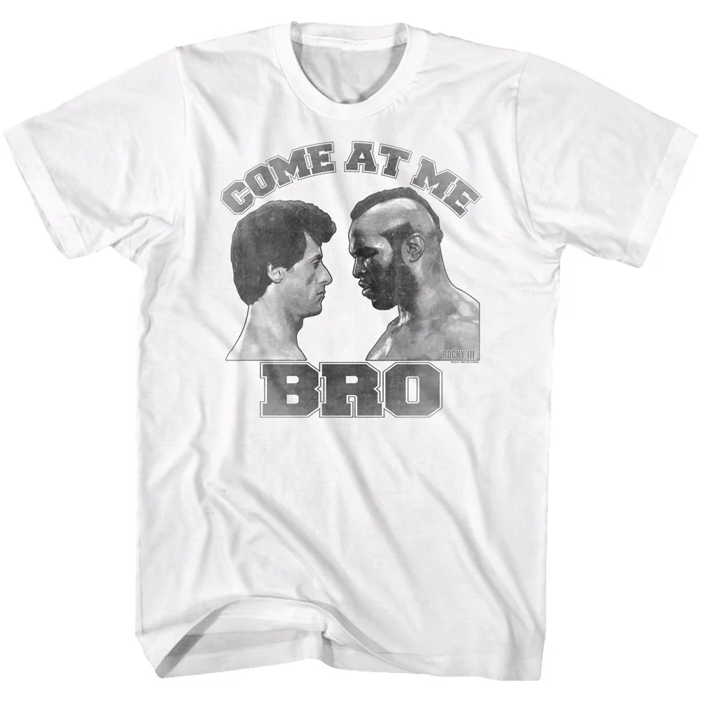 Unisex Adult T-shirt Rockinstone Rocky Movie Come At Me White Sizexxxl
